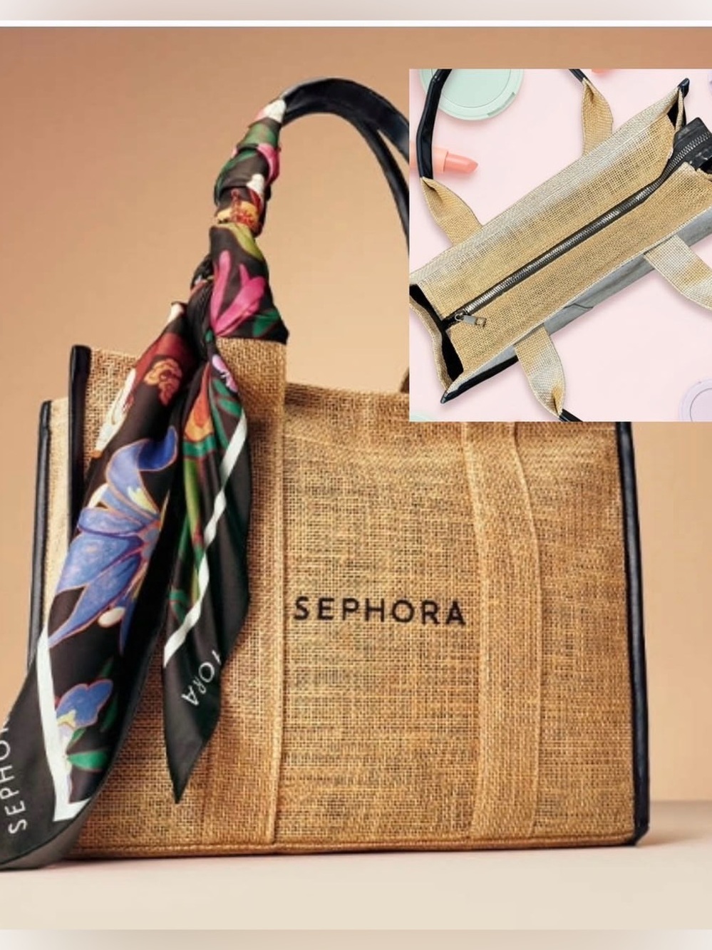 Limited edition Sephora raffia tote